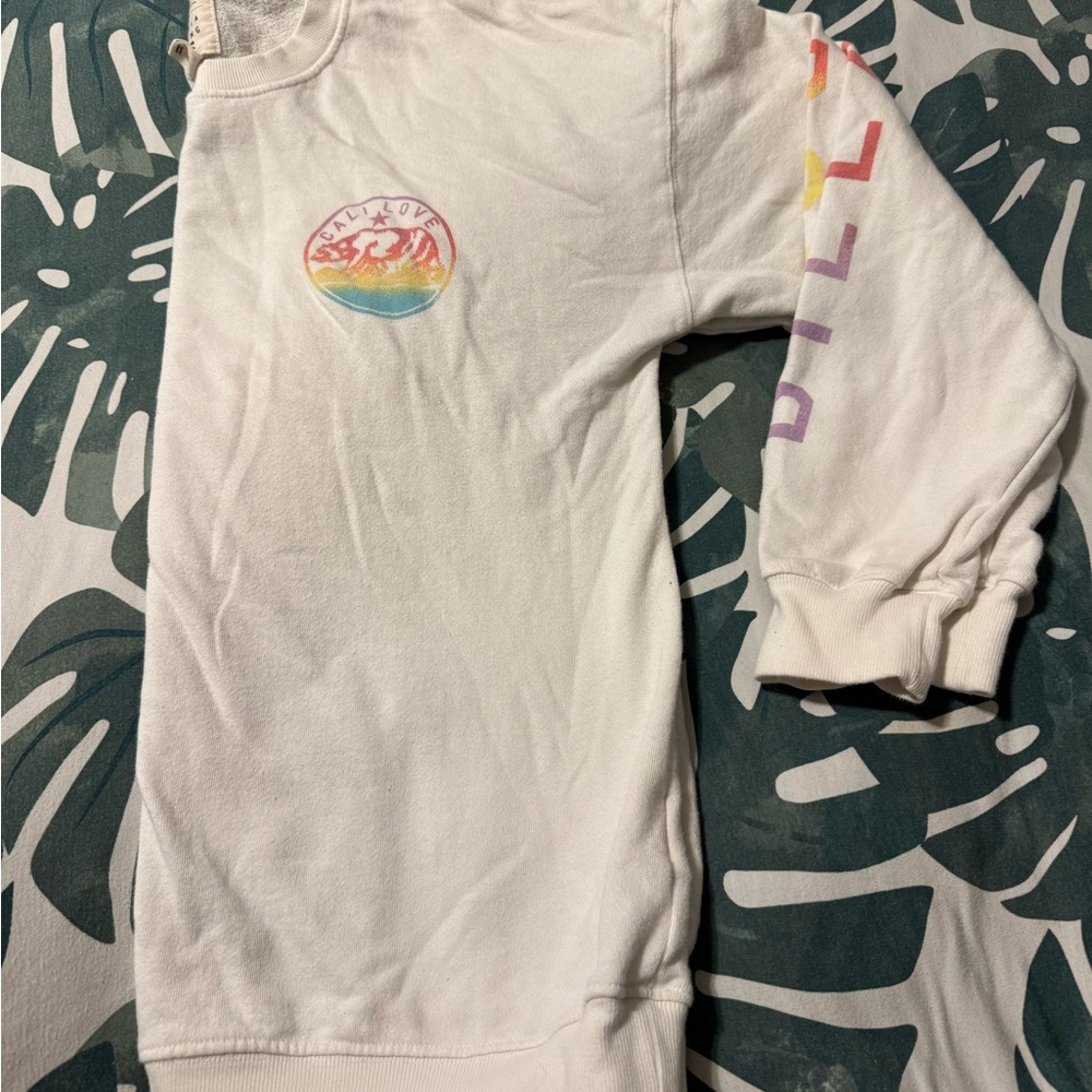 Billabong White Crew neck sweatshirt